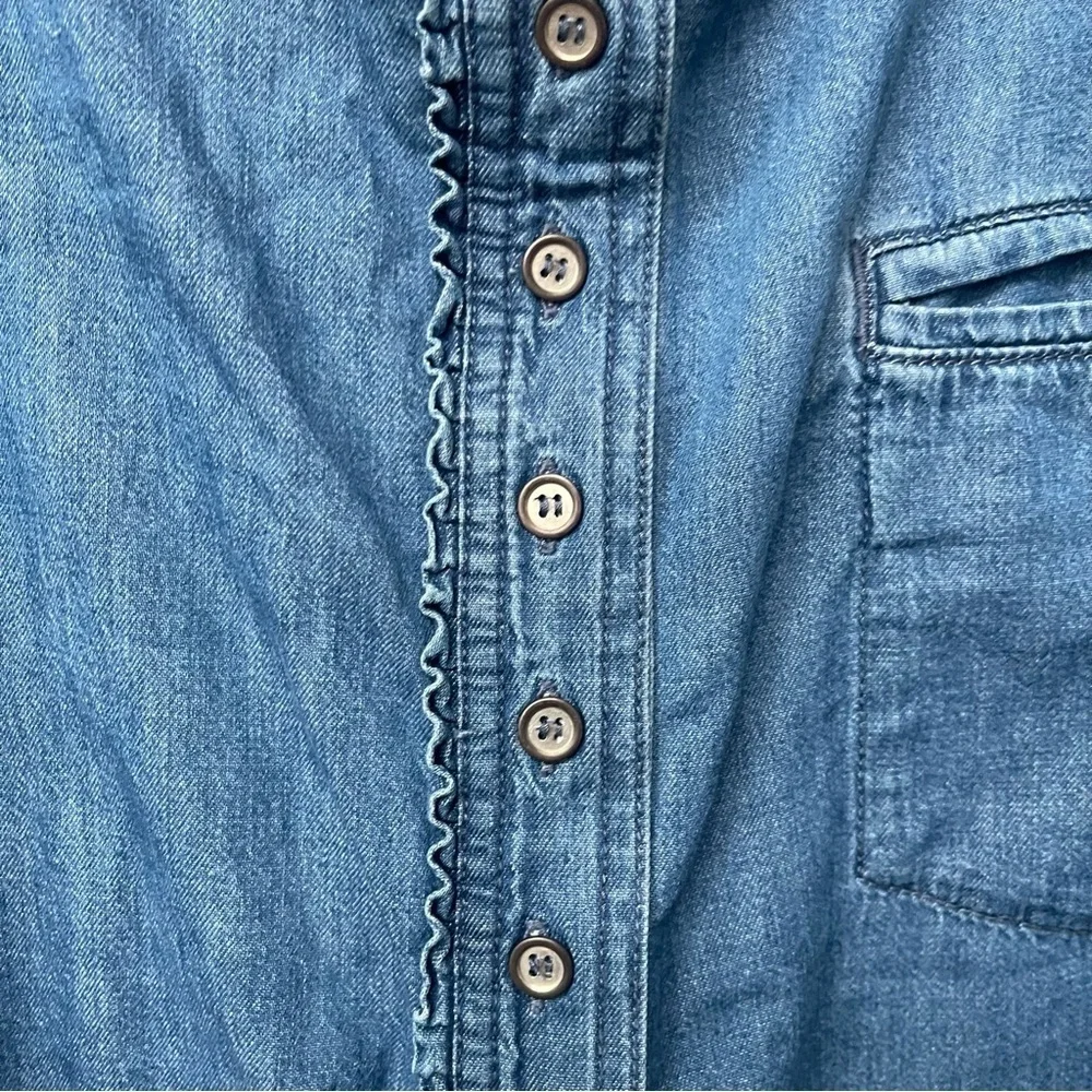 We The Free | Free People | Denim Chambray Henley Top Western Boho Casual